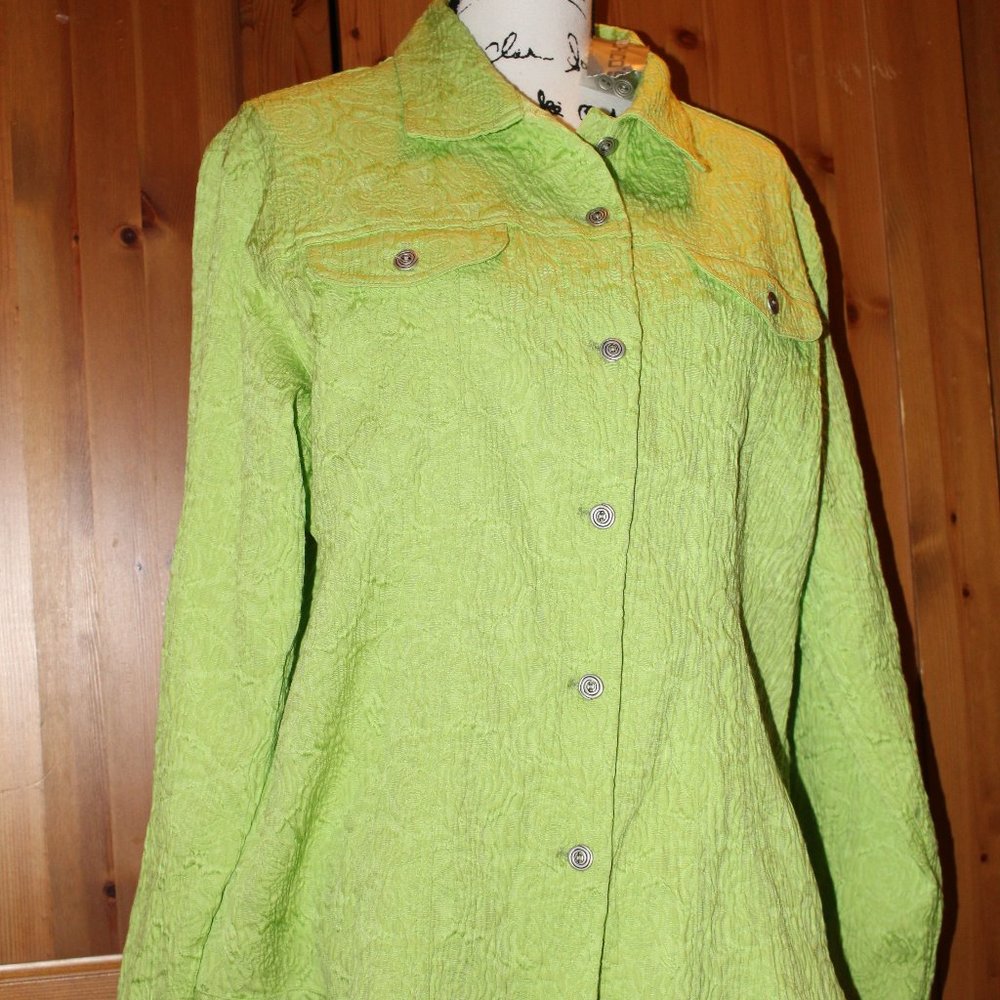 Chico's Alicia Textured Shacket in "Dayglow" Size 3 NWT